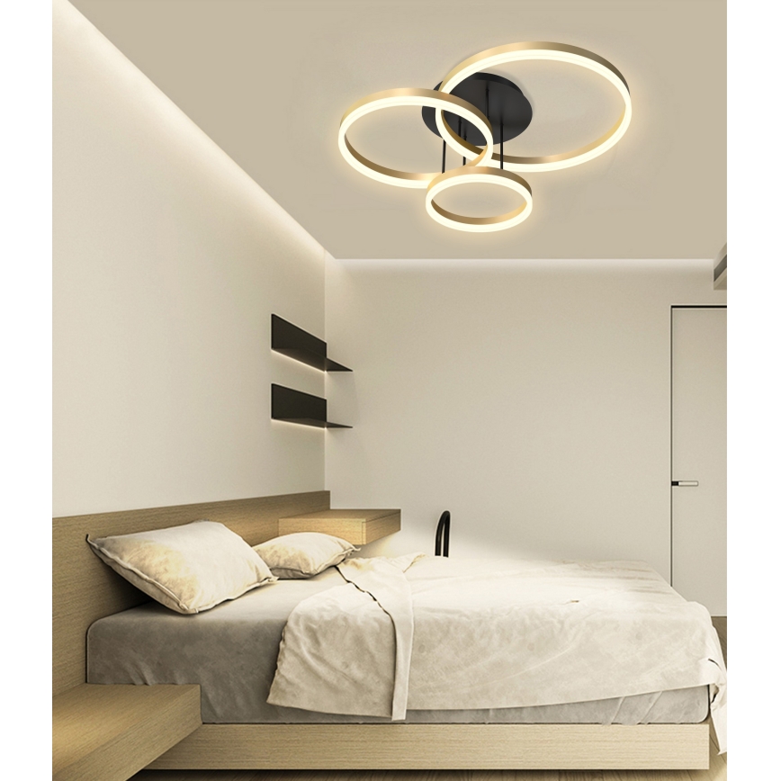 Wofi 9049-401 - LED Hämardatav pinnale kinnitatav lühter PERPIGNAN LED/51W/230V kuldne
