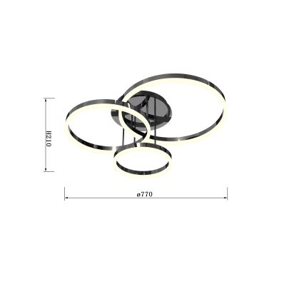 Wofi 9049-405 - LED Hämardatav pinnale kinnitatav lühter PERPIGNAN LED/51W/230V must kroom