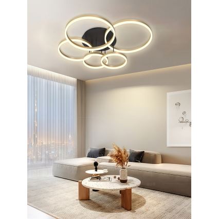 Wofi 9049-601 - LED Hämardatav pinnale kinnitatav lühter PERPIGNAN LED/80W/230V kuldne