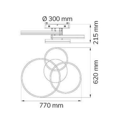 Wofi 9822.03.88.9000 - LED Hämardatav pinnale kinnitatav lühter VAASA LED/58W/230V