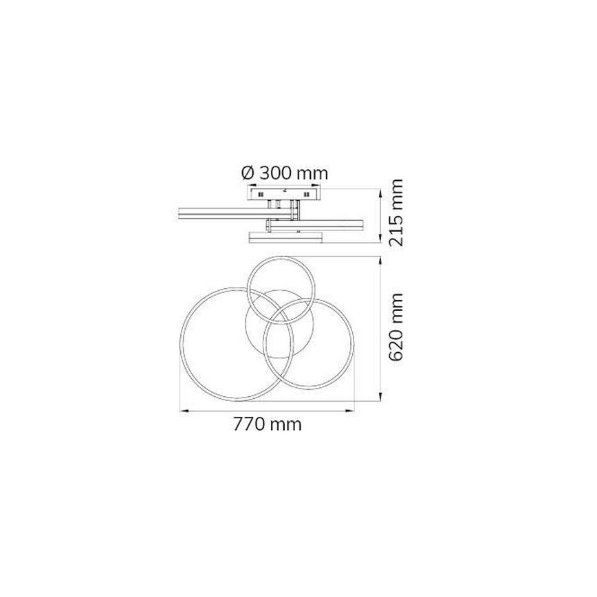 Wofi 9822.03.88.9000 - LED Hämardatav pinnale kinnitatav lühter VAASA LED/58W/230V