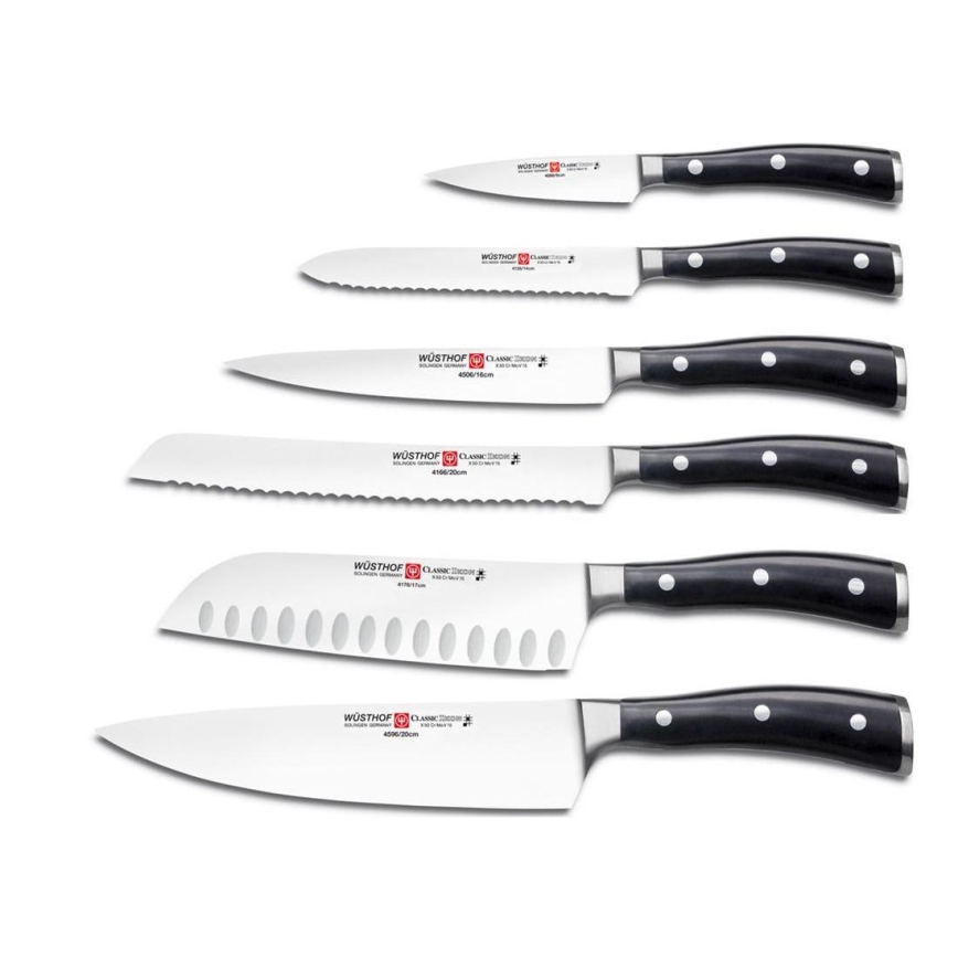 Wüsthof - Kööginugade komplekt alusega CLASSIC IKON 7 tk saar/must