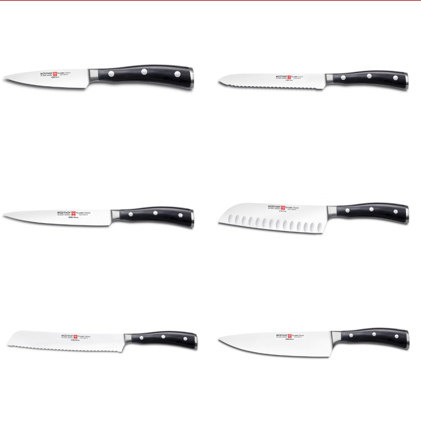 Wüsthof - Kööginugade komplekt alusega CLASSIC IKON 7 tk saar/must