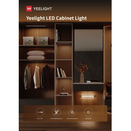 Yeelight - LED Hämardatav laetav mööblivalgustus anduriga LED/1,8W/1100 mAh 4000K 20 cm must