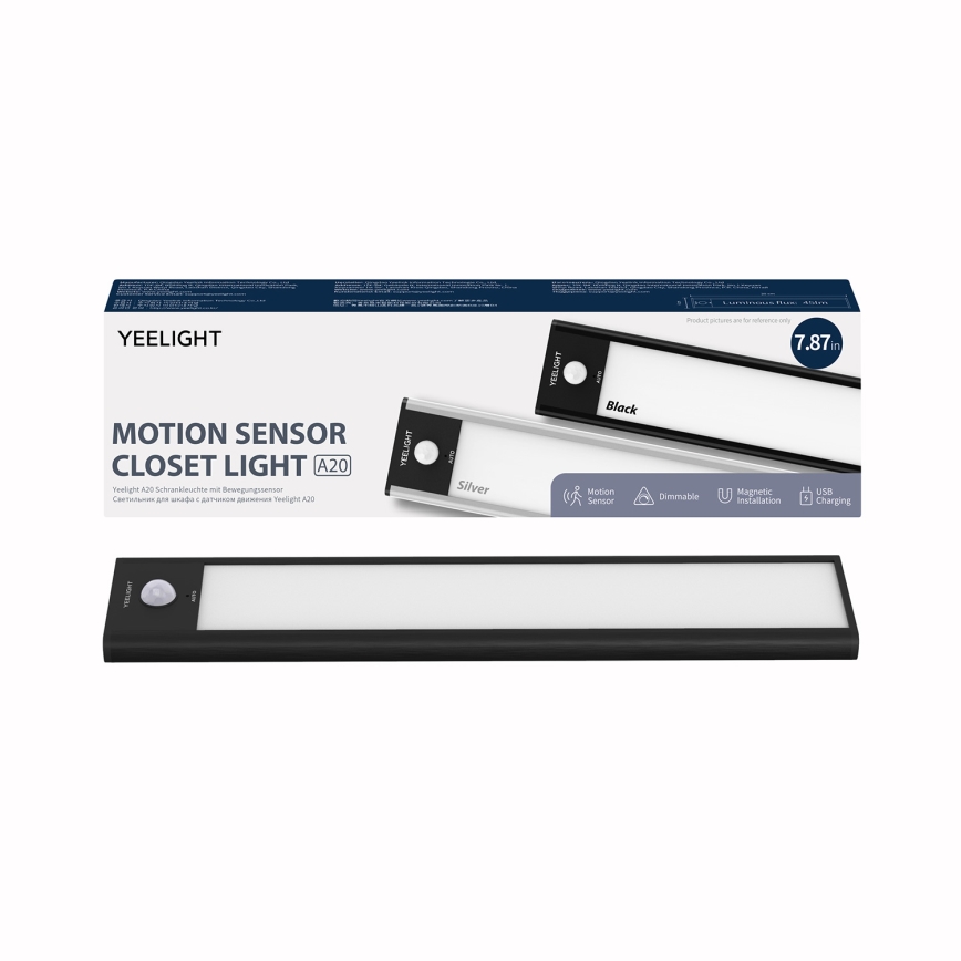 Yeelight - LED Hämardatav laetav mööblivalgustus anduriga LED/1,8W/1100 mAh 4000K 20 cm must