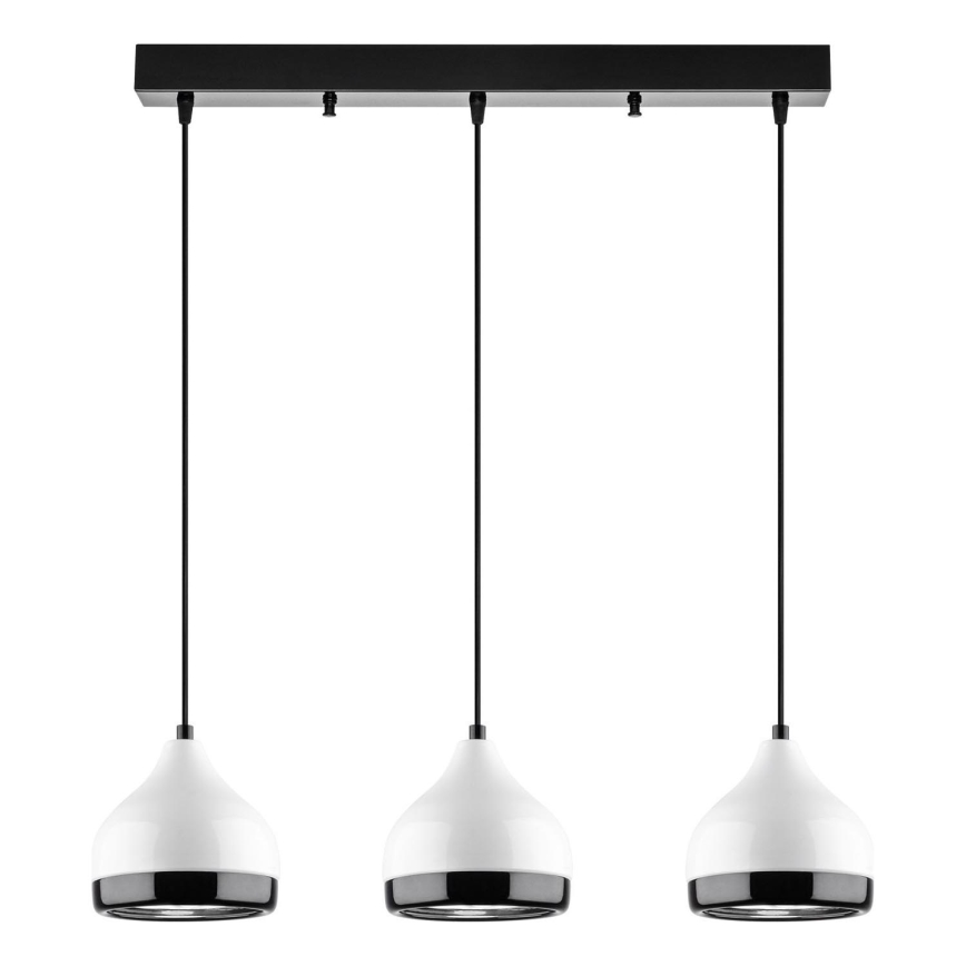 YILDO 3xE27/40W/230V valge/must ripplamp