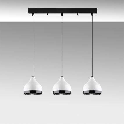 YILDO 3xE27/40W/230V valge/must ripplamp