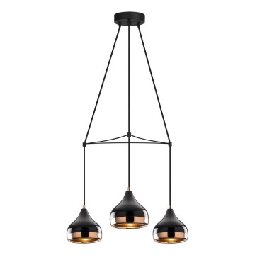 YILDO ripplamp 3xE27/40W/230V musta/kuldne