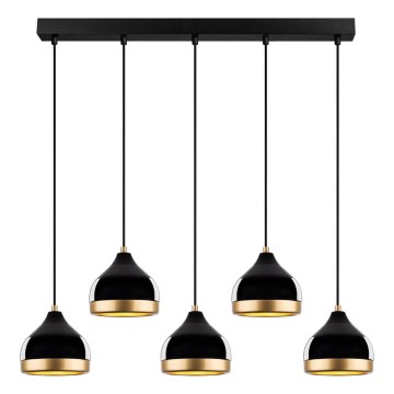 YILDO riputuslamp 5xE27/40W/230V musta/kuld