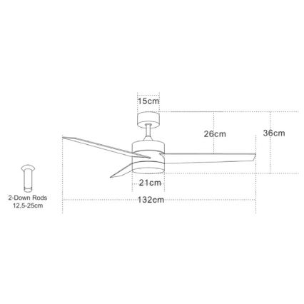 Zambelis 19134 - LED Laeventilaator LED/15W/230V 3000/4000/6000K matt kroom + kaugjuhtimispult