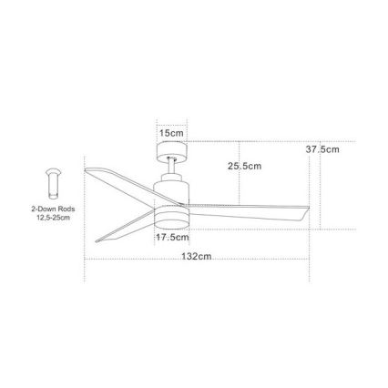 Zambelis 19135 - LED Laeventilaator LED/15W/230V 3000/4000/6000K + kaugjuhtimispult