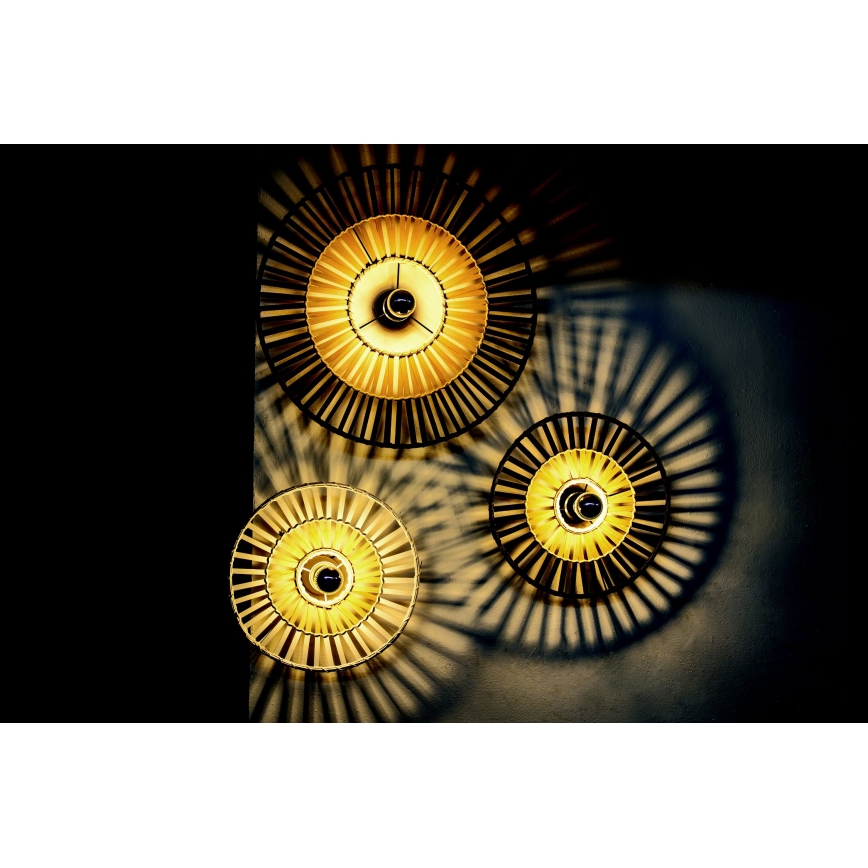 Zambelis 19252 - Seinavalgusti 1xE27/40W/230V bambus/must
