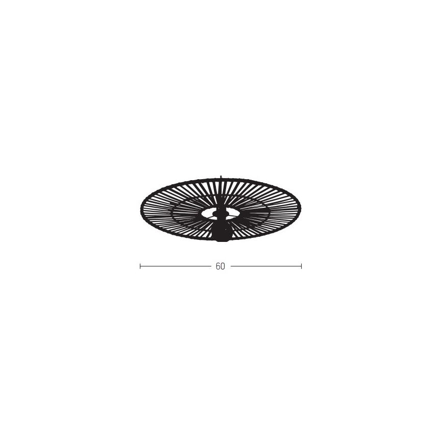Zambelis 19252 - Seinavalgusti 1xE27/40W/230V bambus/must
