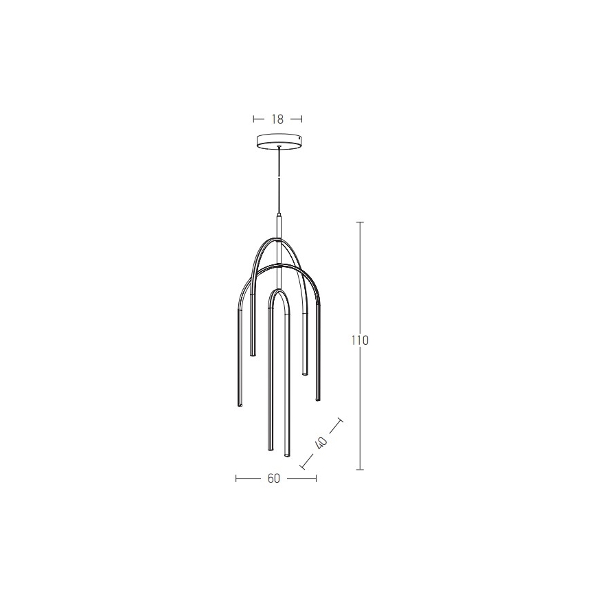 Zambelis 1932 - LED Hämardatav lühter LED/80W/230V must