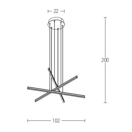 Zambelis 1947 - LED Hämardatav lühter LED/48W/230V must