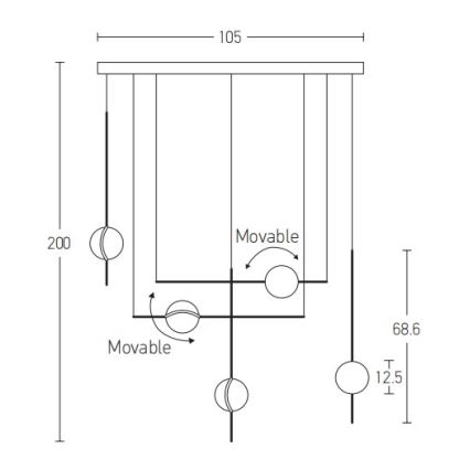 Zambelis 2001 - LED Lühter LED/38W/230V