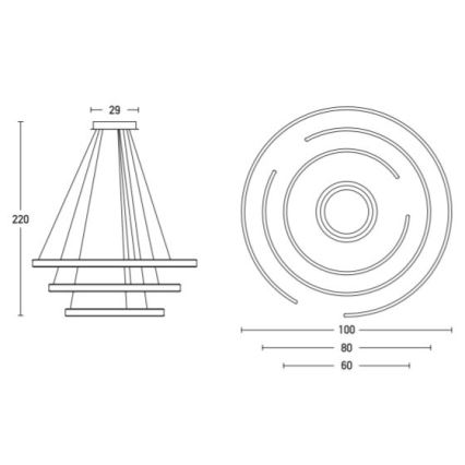 Zambelis 2014 - LED Hämardatav lühter LED/120W/230V kuldne