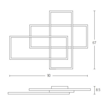 Zambelis 2020 - LED Hämardatav pinnale kinnitatav lühter LED/55W/230V must