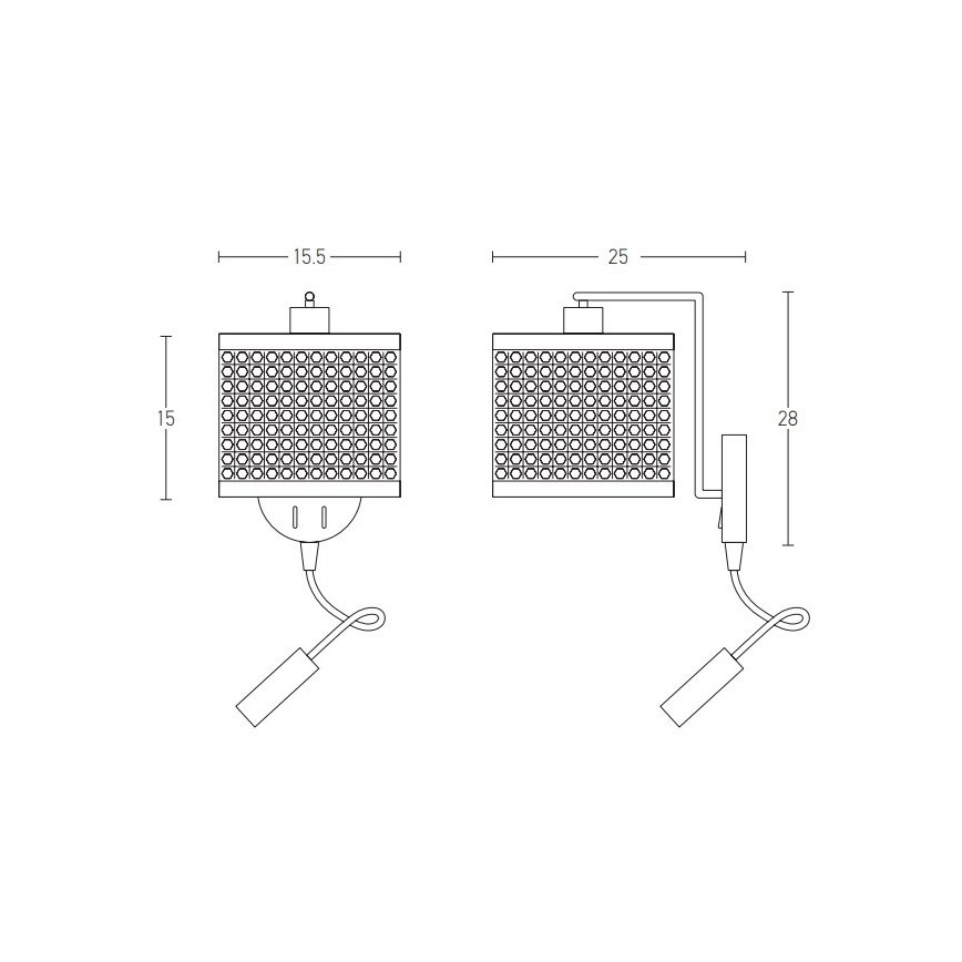 Zambelis 20355 - LED Seinavalgusti 1xE27/40W + LED/3W/230V rotang
