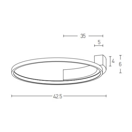 Zambelis 2074 - LED Seinavalgusti LED/25W/230V d. 42,5 cm must