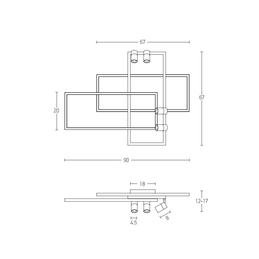 Zambelis 22020 - LED Hämardatav pinnale kinnitatav lühter LED/52W/230V