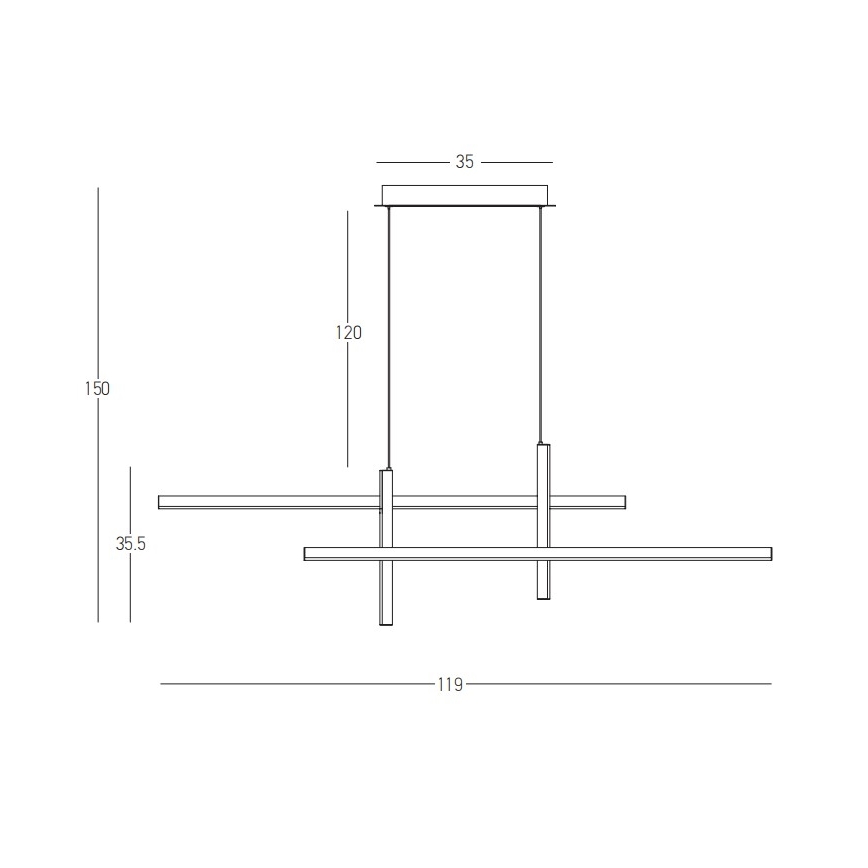 Zambelis 22023 - LED Hämardatav lühter LED/41W/230V must