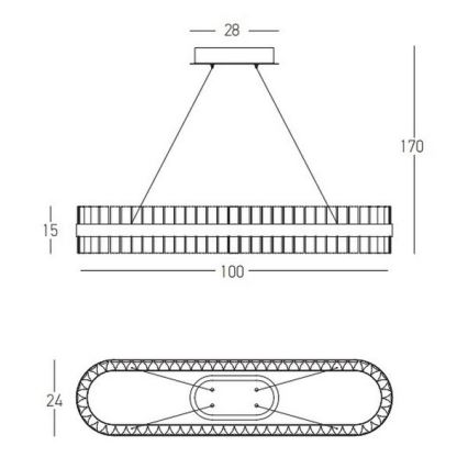 Zambelis 22041 - LED Hämardatav lühter LED/68W/230V kuldne