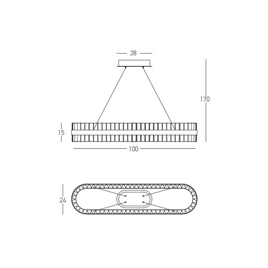Zambelis 22041 - LED Hämardatav lühter LED/68W/230V kuldne
