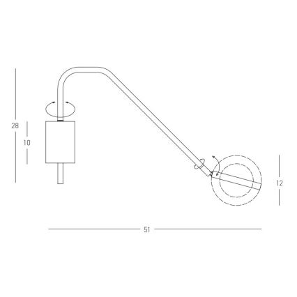 Zambelis 22042 - LED Hämardatav seinavalgusti LED/7W/230V must