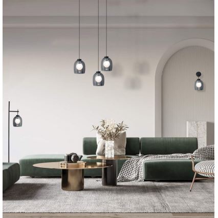 Zambelis 22051 - Ripplamp kaabliga 1xG9/5W/230V läbimõõt 18 cm must
