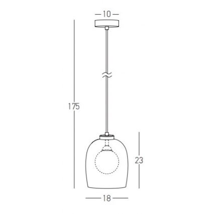 Zambelis 22051 - Ripplamp kaabliga 1xG9/5W/230V läbimõõt 18 cm must