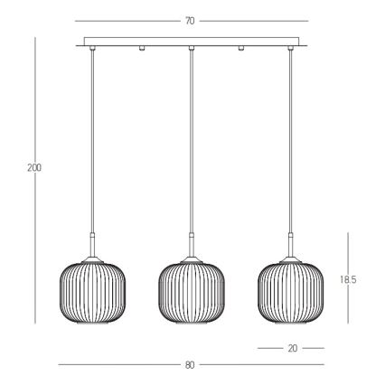 Zambelis 22074 - Lühter 3xE27/40W/230V