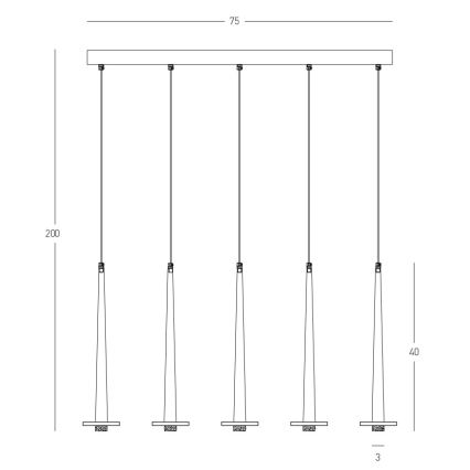 Zambelis 22112 - LED Hämardatav lühter 5xLED/3W/230V CRI90 must