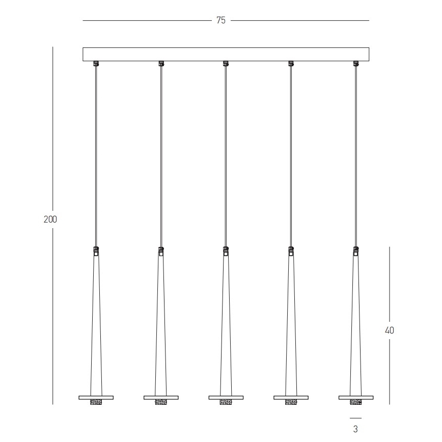 Zambelis 22112 - LED Hämardatav lühter 5xLED/3W/230V CRI90 must