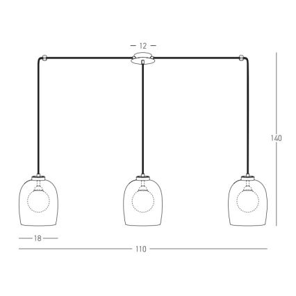 Zambelis 22146 - Lühter 3xG9/5W/230V ämblik must