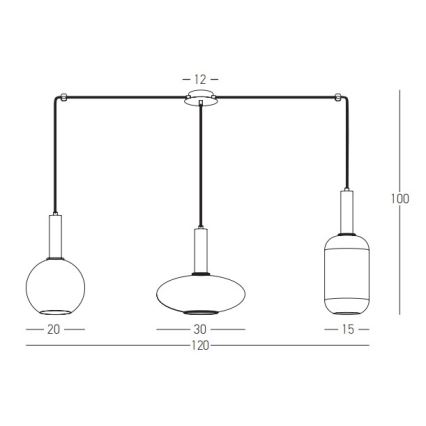 Zambelis 22151 - Lühter 3xE27/40W/230V ämblik kuldne