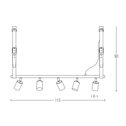 Zambelis 22224 - Lühter 5xGU10/25W/230V