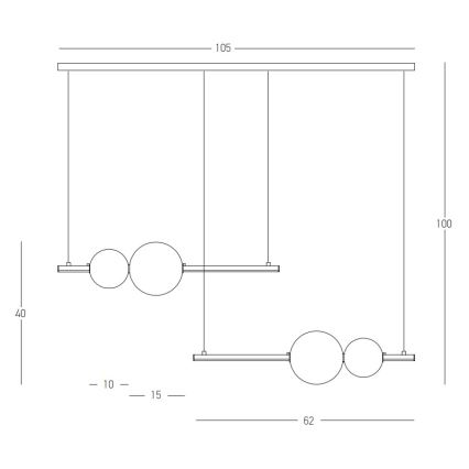 Zambelis 22234 - LED Hämardatav lühter LED/22W/230V must