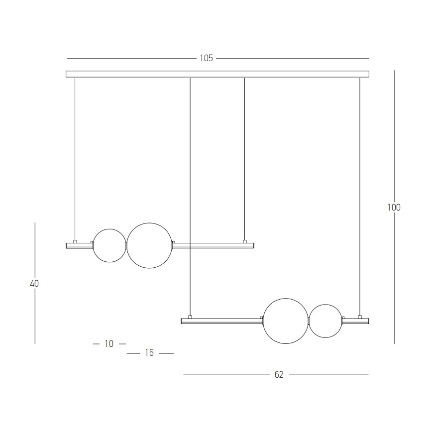 Zambelis 22234 - LED Hämardatav lühter LED/22W/230V must