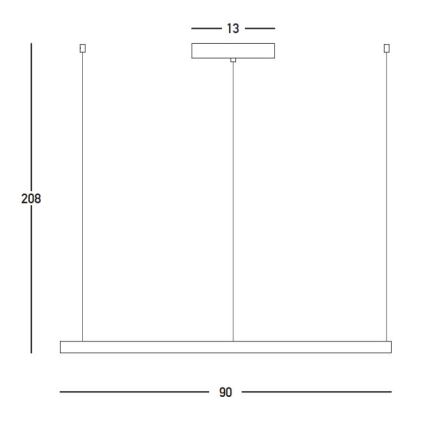 Zambelis 23035 - LED Hämardatav lühter LED/45W/230V 3000K d. 90 cm must