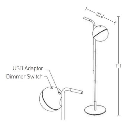 Zambelis E232 - LED Hämardatav välivalgusti LED/1,5W/5V IP54 must