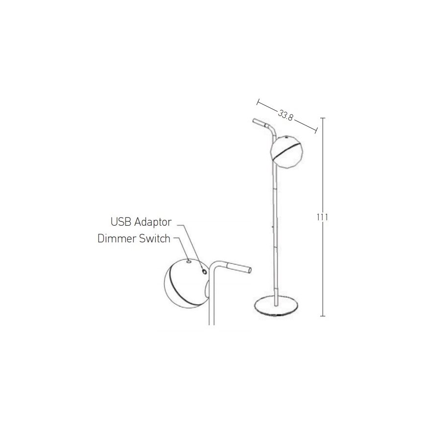 Zambelis E232 - LED Hämardatav välivalgusti LED/1,5W/5V IP54 must