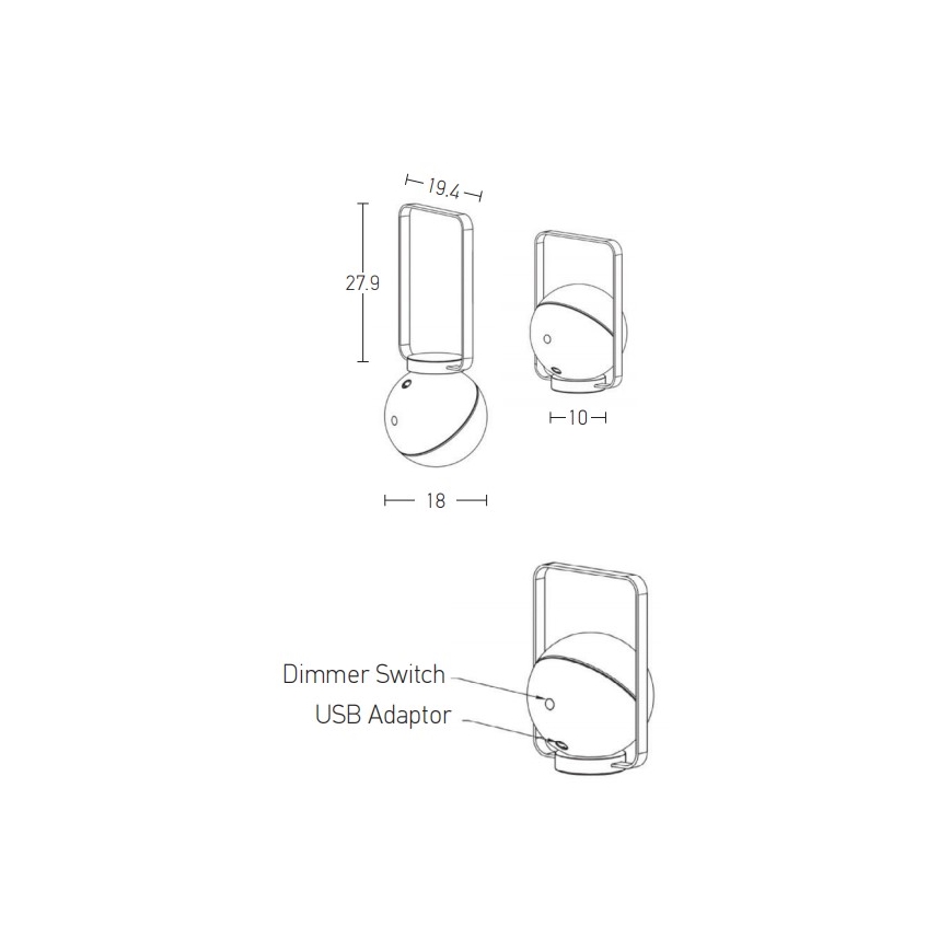 Zambelis E234 - LED Hämardatav välivalgusti LED/1,5W/5V IP44 valge