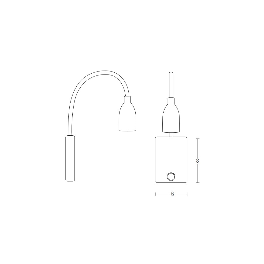Zambelis H32 - LED Paindlik väike lamp LED/3W/230V must