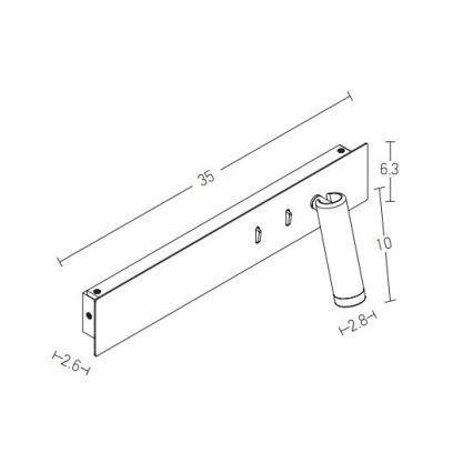 Zambelis H52 - LED Seinavalgusti LED/3W + LED/10W/230V valge