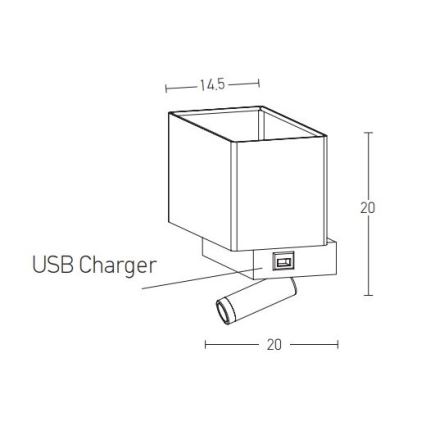 Zambelis H59 - LED Seinalamp LED/3W + 1xE27/40W/230V must