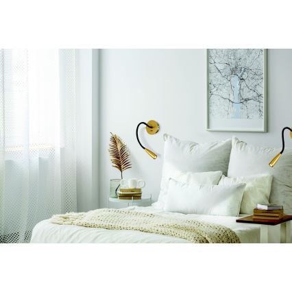 Zambelis H63 - LED Paindlik väike seinalamp LED/3W/230V messing