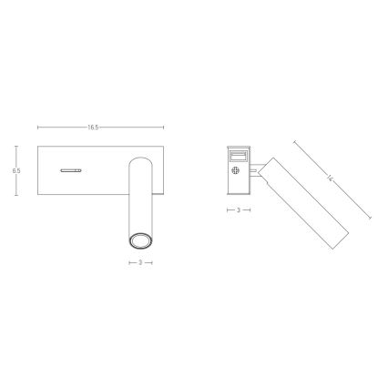 Zambelis H74 - LED Seinavalgusti LED/3W/230V USB valge