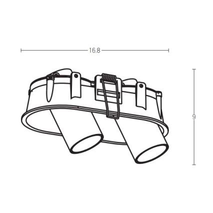 Zambelis Z11207-B - LED Süvistatav kohtvalgusti 2xLED/7W/230V CRI90 must