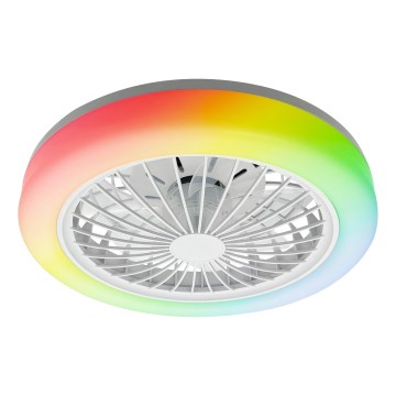 ZAMBIA LED RGBW hämardatav laelamp ventilaatoriga, 24W/230V, 3000-6500K, valge + kaugjuhtimispult